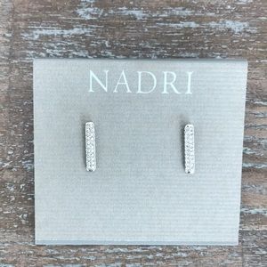 Nadri pave diamond bar earrings